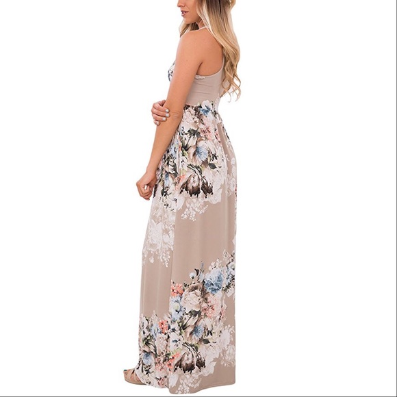 Sleeveless Floral Print Maxi Summer Dress - Picture 3 of 4